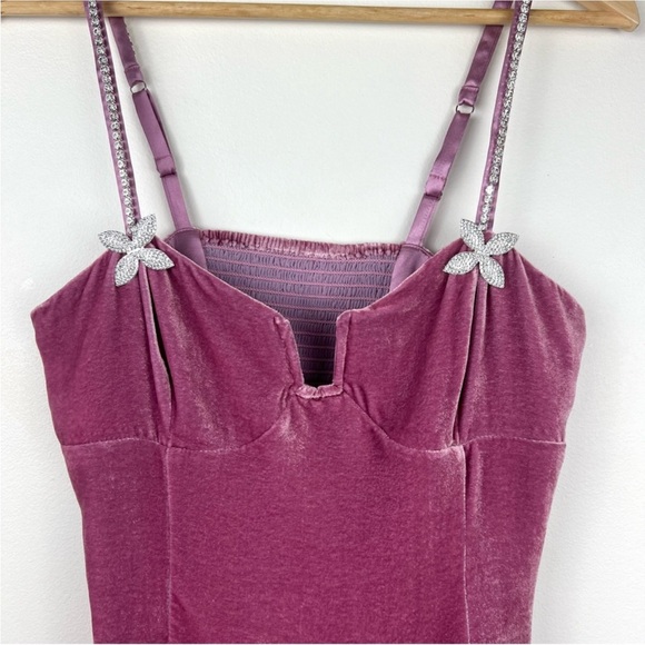 Reformation Desiree Velvet Rhinestone Top - Picture 3 of 16